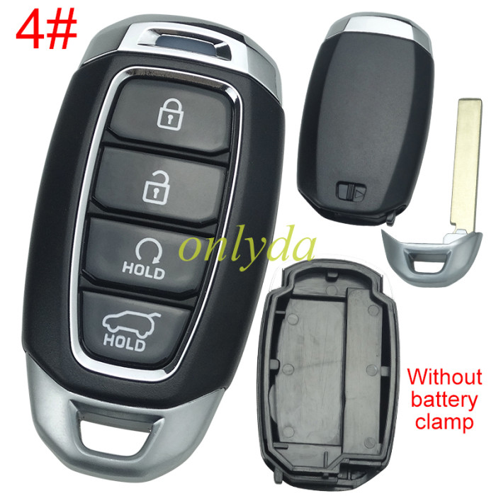 For Hyundai  remote key blank without battery clamp ,without badge , pls choose button