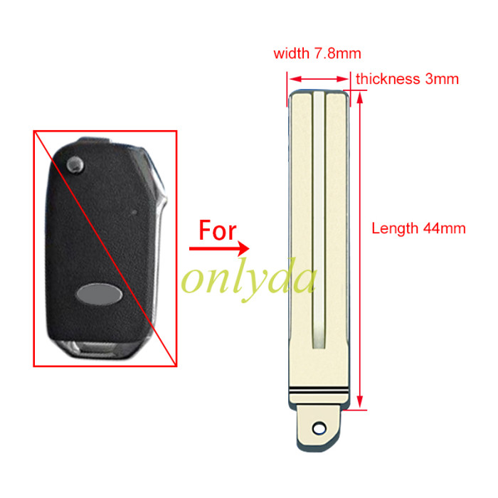 For Kia new smart running folding key blade