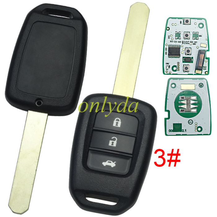 For Honda  remote key with PCF7961/HITAG 3 313.8mhz, pls choose button  FCC ID:MLBHLIK6-1T
