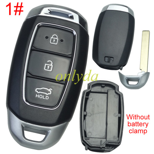 For Hyundai  remote key blank without battery clamp ,without badge , pls choose button
