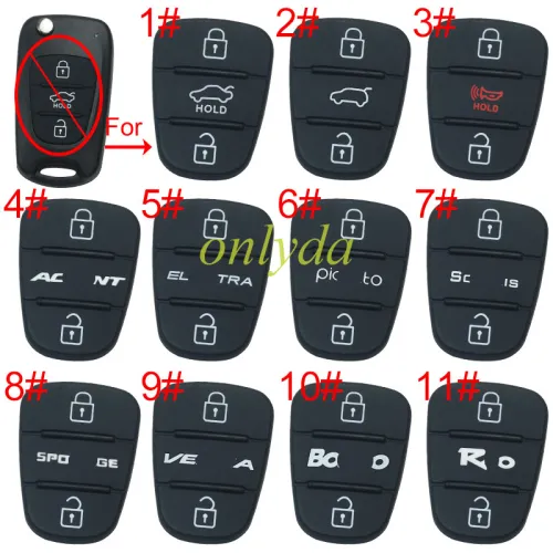 For Hyundai 3 button remote key pad， pls choose model