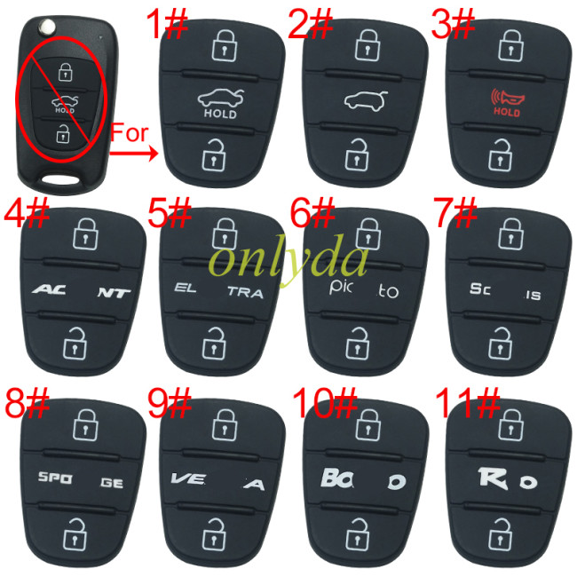 For Hyundai 3 button remote key pad, pls choose model
