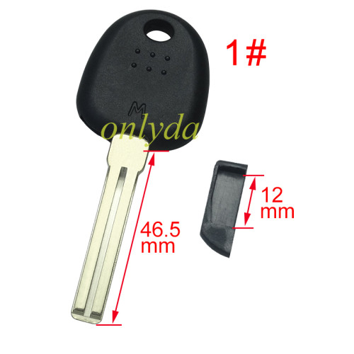 For Hyundai transponder key shell with balde  ,without badge ，short latch 12mm , pls choose blade