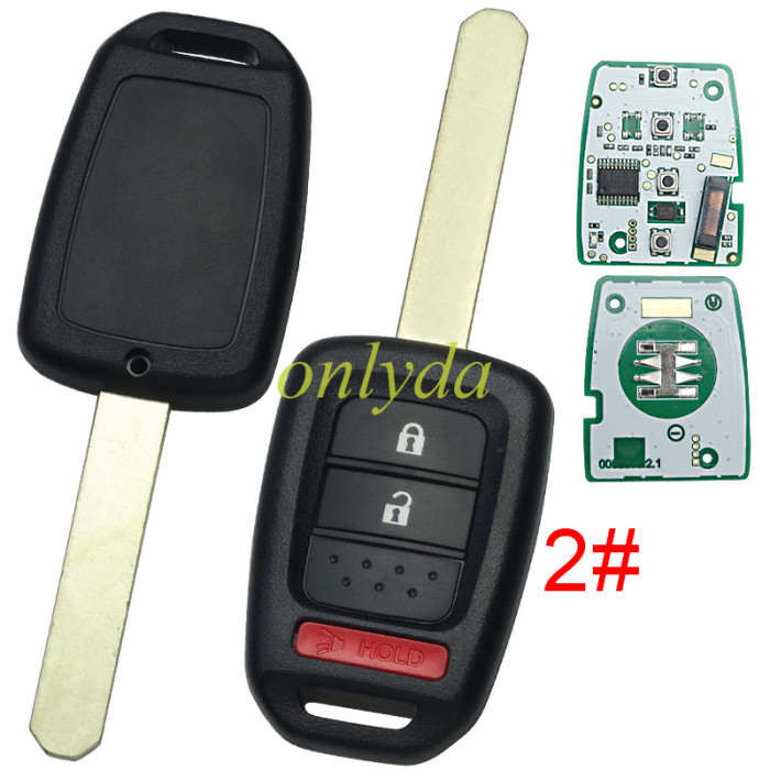 For Honda  remote key with PCF7961/HITAG 3 313.8mhz, pls choose button  FCC ID:MLBHLIK6-1T
