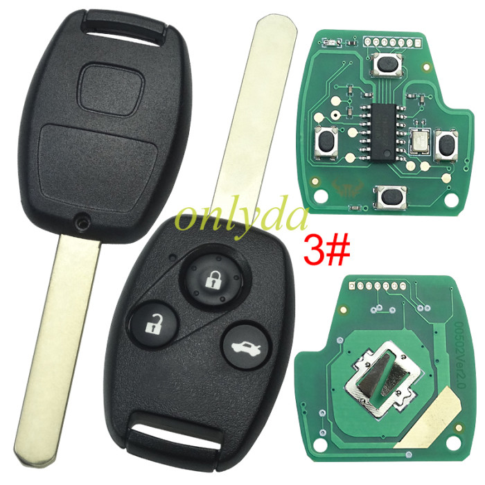 For Honda  remote key with 313.8mhz /315Mhz/ 433Mhz  adjustable frequency FCCID：OUCG8D-380H-A  P/N: 35118-SDA-A11 chip ：ID46  Accord  2003-2007  Odyssey  2005-2010  ELEMENT 2003-2007 Ridgeline 2006 - 2014