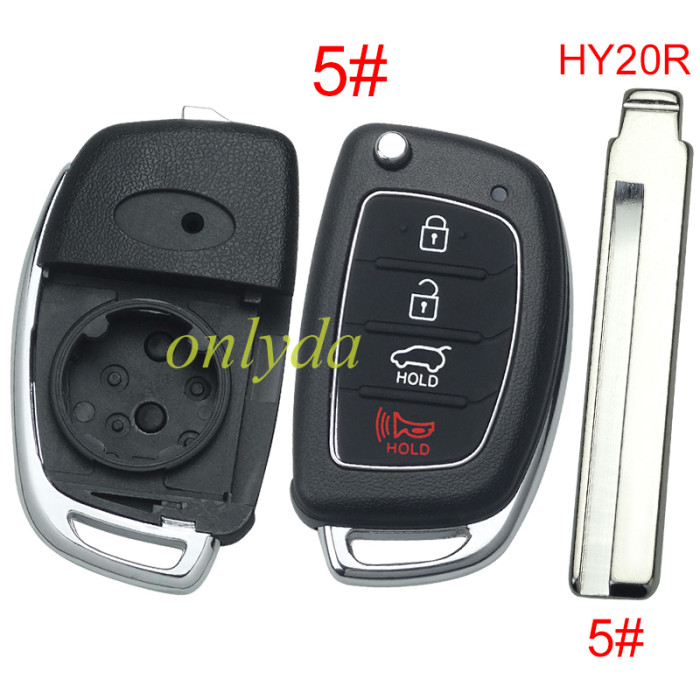For Hyundai  remote key blank with badge ，With screws on the back, with HY20R Right  ,please choose the button