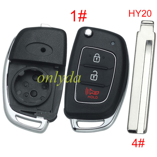 For Hyundai  remote key blank with badge ，With screws on the back,with HY20 left blade ,please choose the button