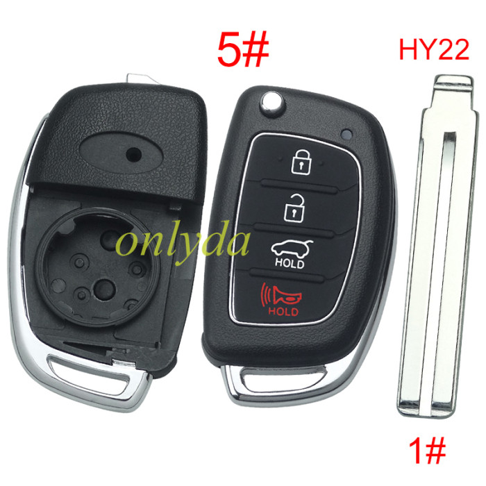 For Hyundai  remote key blank with badge ，With screws on the back，with HY22 blade,please choose the button
