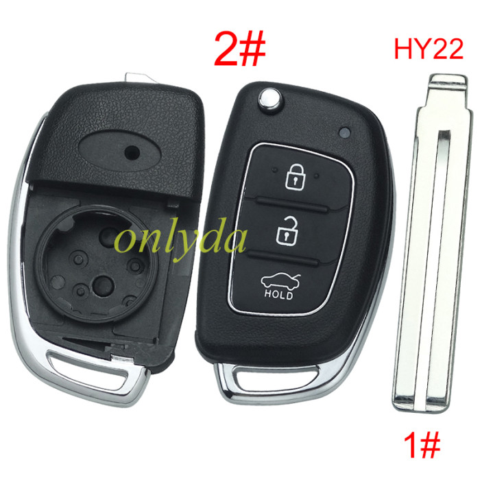 For Hyundai  remote key blank with badge ，With screws on the back，with HY22 blade,please choose the button