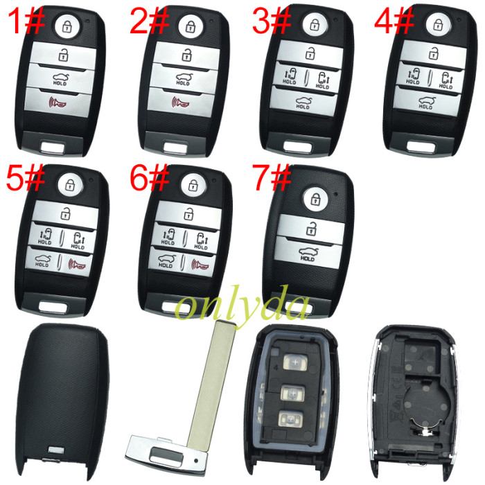 For Kia remote key shell without badeg place, pls choose the button