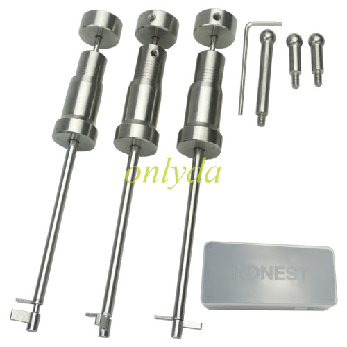Three-piece set of flagpole tools commonly used in safes
