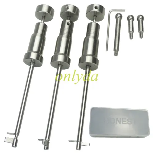Three-piece set of flagpole tools commonly used in safes