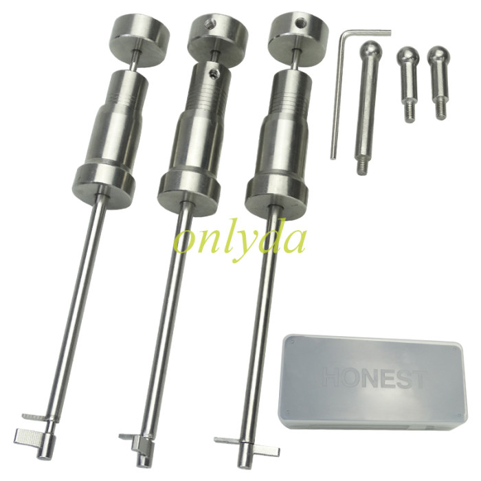 Three-piece set of flagpole tools commonly used in safes
