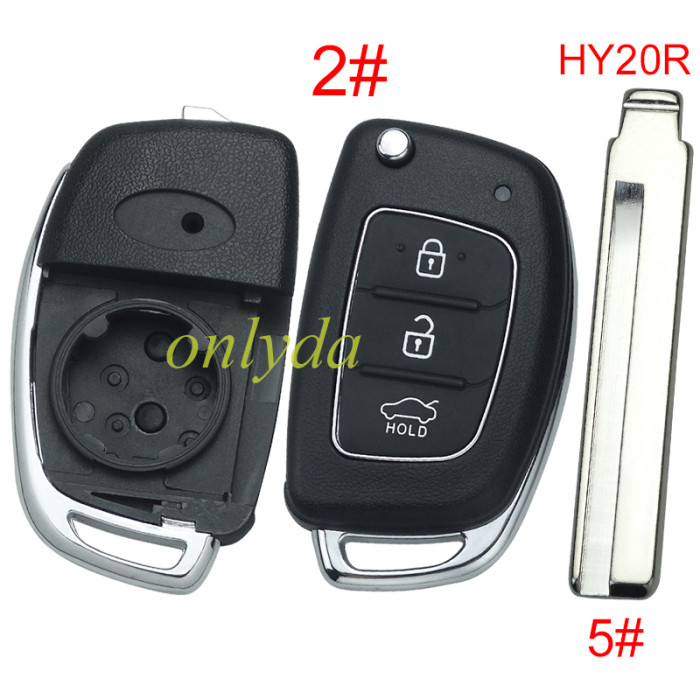 For Hyundai  remote key blank with badge ，With screws on the back, with HY20R Right  ,please choose the button