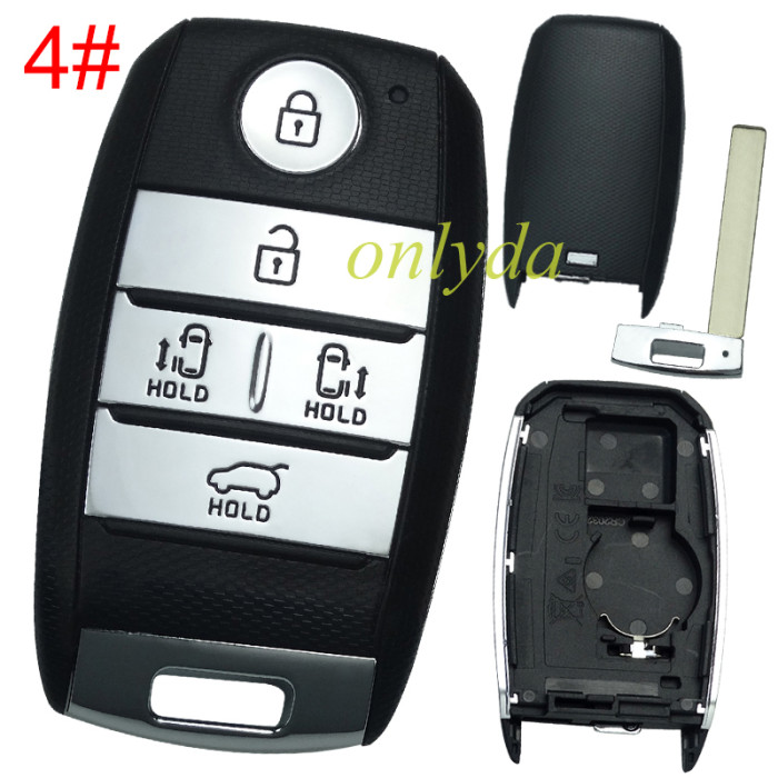 For Kia remote key shell without badeg place, pls choose the button