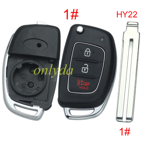 For Hyundai  remote key blank with badge ，With screws on the back，with HY22 blade,please choose the button