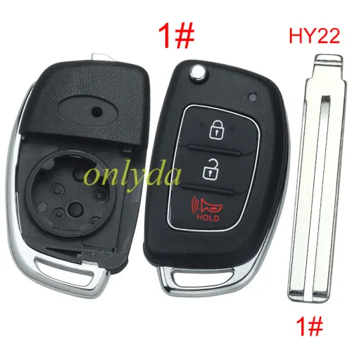 For Hyundai  remote key blank with badge ，With screws on the back，with HY22 blade,please choose the button