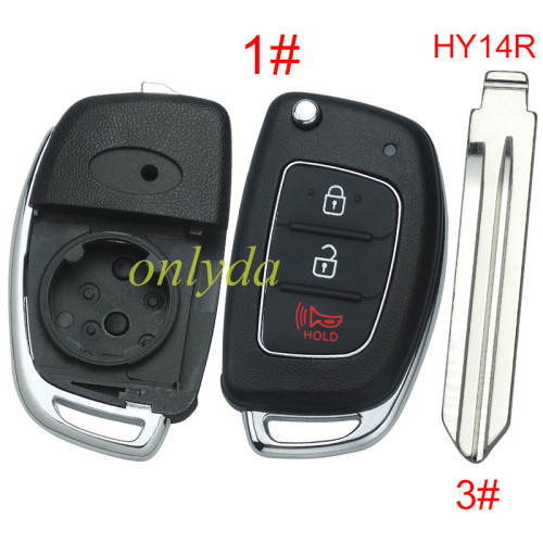 For Hyundai  remote key blank with badge ，With screws on the back, with HY14R Right ,please choose the button