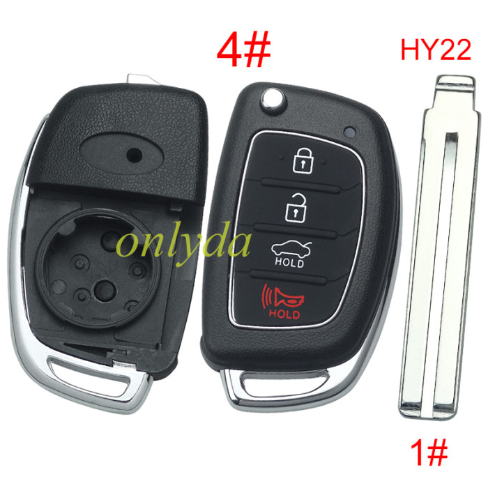 For Hyundai  remote key blank with badge ，With screws on the back，with HY22 blade,please choose the button