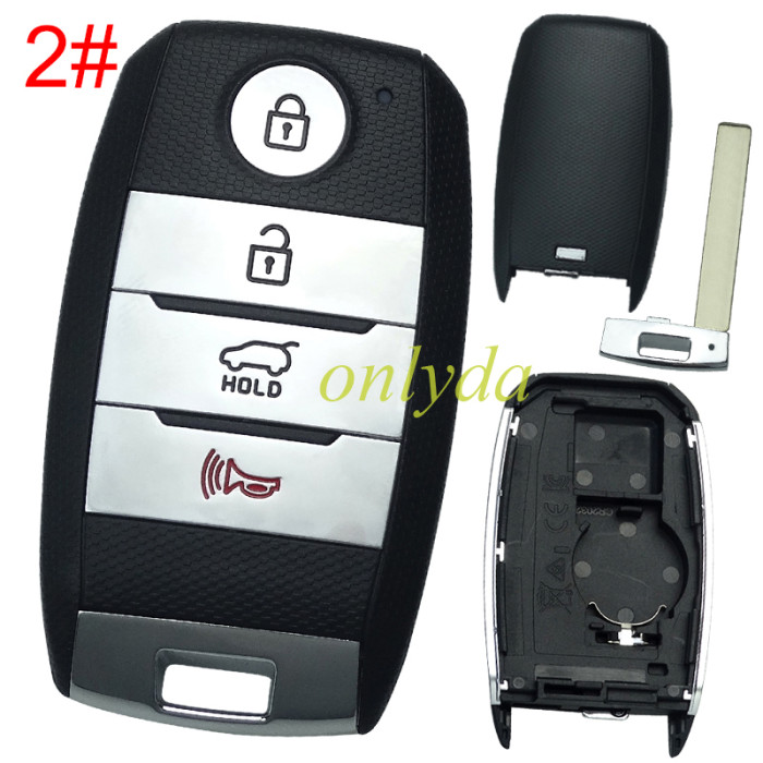 For Kia remote key shell without badeg place, pls choose the button