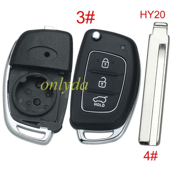 For Hyundai  remote key blank with badge ，With screws on the back,with HY20 left blade ,please choose the button