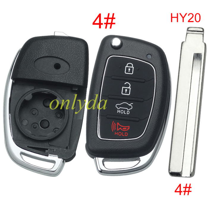 For Hyundai  remote key blank with badge ，With screws on the back,with HY20 left blade ,please choose the button