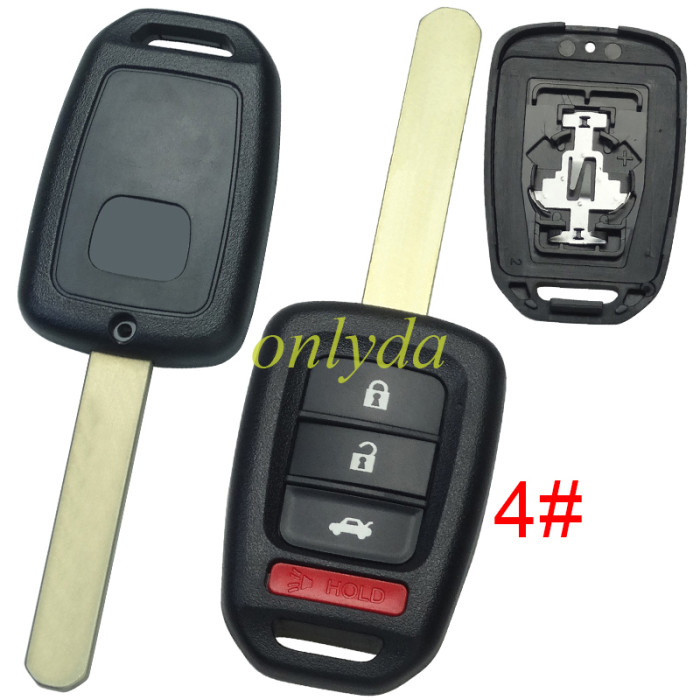 For Honda remote key blank 【with badge 】, pls choose button