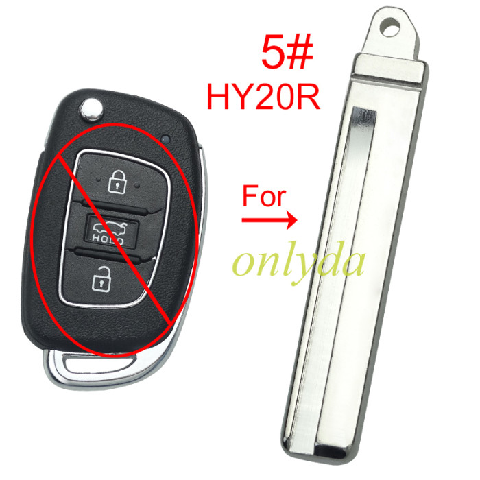 for Hyundai flip remote key blank blade , pls choose blade