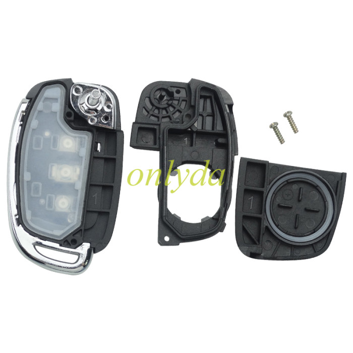 For Hyundai  remote key blank with badge,with HY134 blade,please choose the button