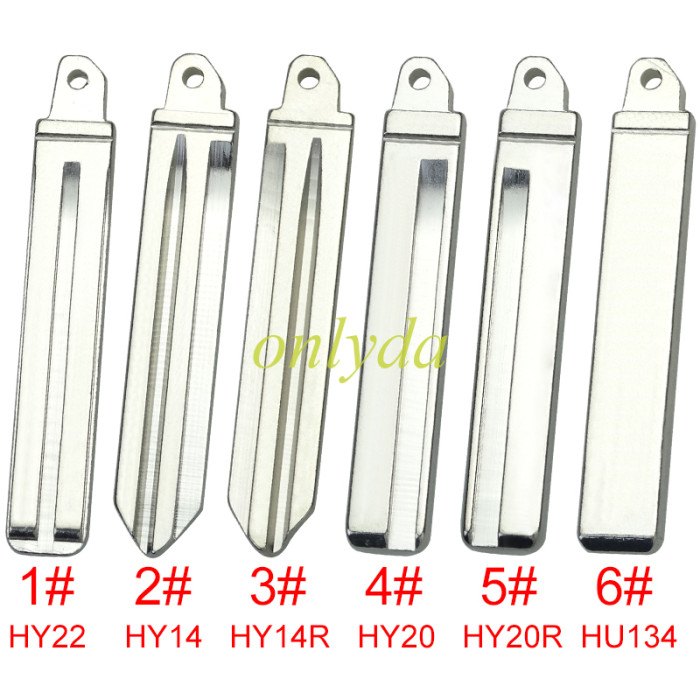 for Hyundai flip remote key blank blade , pls choose blade