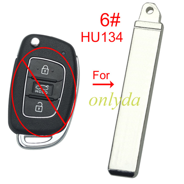 for Hyundai flip remote key blank blade , pls choose blade