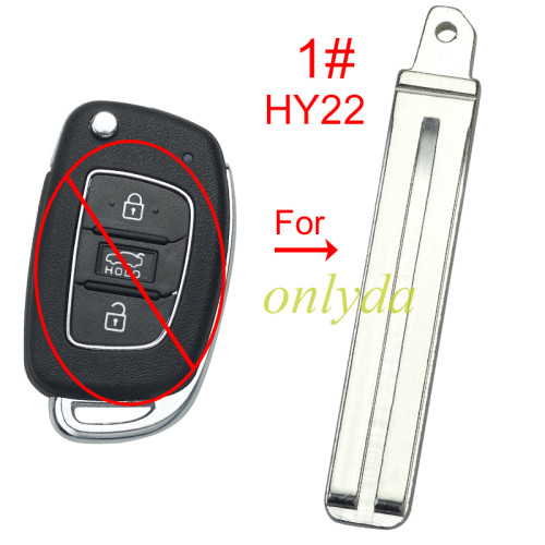 for Hyundai flip remote key blank blade , pls choose blade