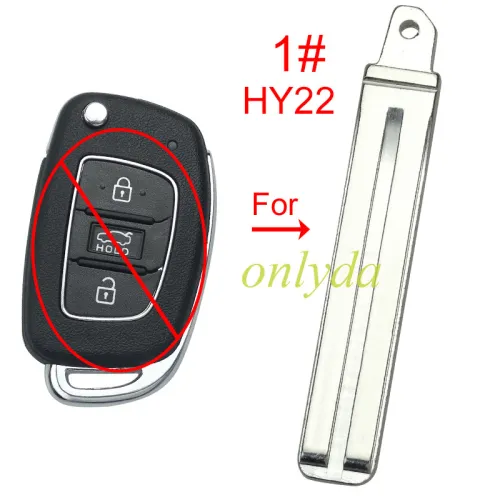 for Hyundai flip remote key blank blade , pls choose blade