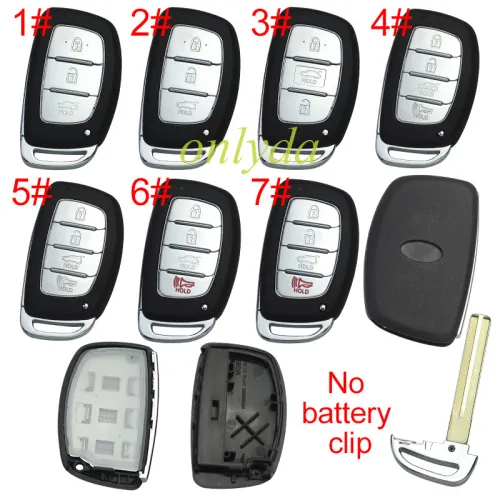 For Hyundai  remote key blank .no battery clip with badge , pls choose button