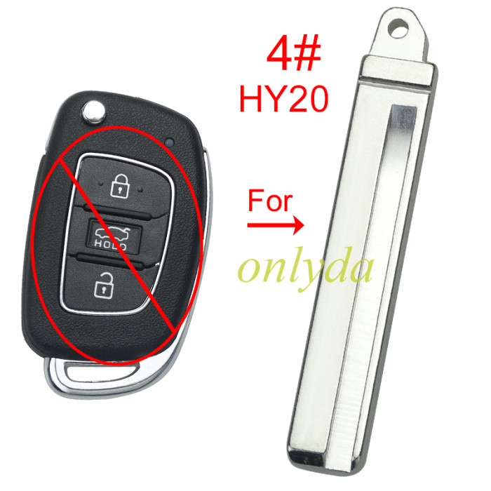 for Hyundai flip remote key blank blade , pls choose blade