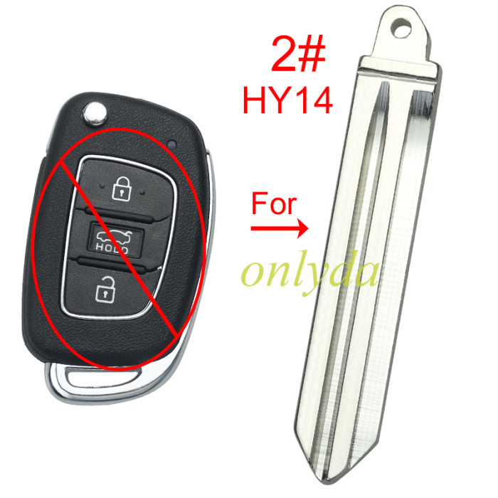 for Hyundai flip remote key blank blade , pls choose blade