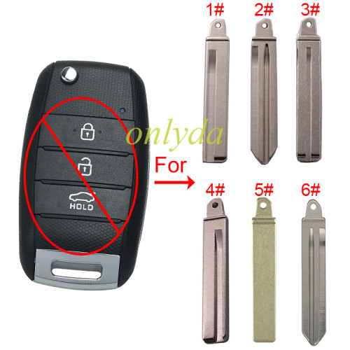 for Kia flip remote key blank blade，please choose which one you need