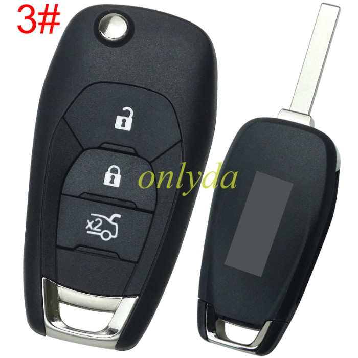 For Chevrolet  remote key shell with cross badge place, pls choose the button