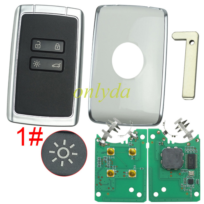Keyless card for Renault Megane IV with 4button  HITAG AES 4A  chip -434mhz CMIIT ID:2014DJ3371  Espace V Megane IV 2016+ Renault Megane4  2016+  Renault Talisman  2016+ Renault Espace 5  2015+  Renault Kadjar with Badge