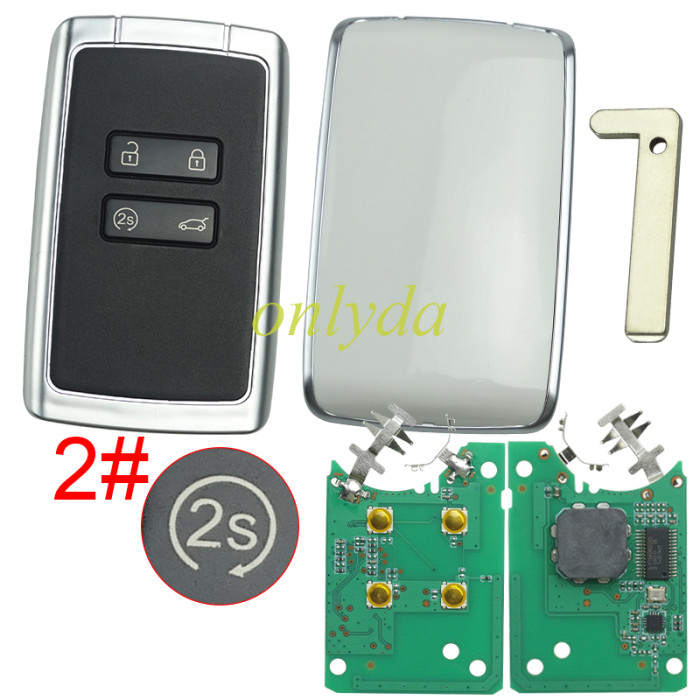 Keyless card for Renault Megane IV with 4button  HITAG AES 4A  chip -434mhz CMIIT ID:2014DJ3371  Espace V Megane IV 2016+ Renault Megane4  2016+  Renault Talisman  2016+ Renault Espace 5  2015+  Renault Kadjar without Badge