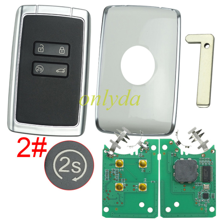 Keyless card for Renault Megane IV with 4button  HITAG AES 4A  chip -434mhz CMIIT ID:2014DJ3371  Espace V Megane IV 2016+ Renault Megane4  2016+  Renault Talisman  2016+ Renault Espace 5  2015+  Renault Kadjar with Badge