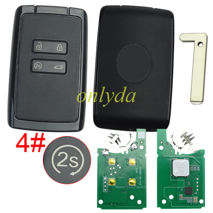 keyless card for Renault Clio 5,Megane 4,Espace 5,Talisman phase 2 2019-2023，NCF29A1M / 4A AES transponder 433.92Mhz4 Button compatible with Renault/Dacia Arkana Megane IV,Espace V,Kadjar, Koleos II,Clio V,Captur II,Scenic IV,Trafic III,Zoe II, Duster