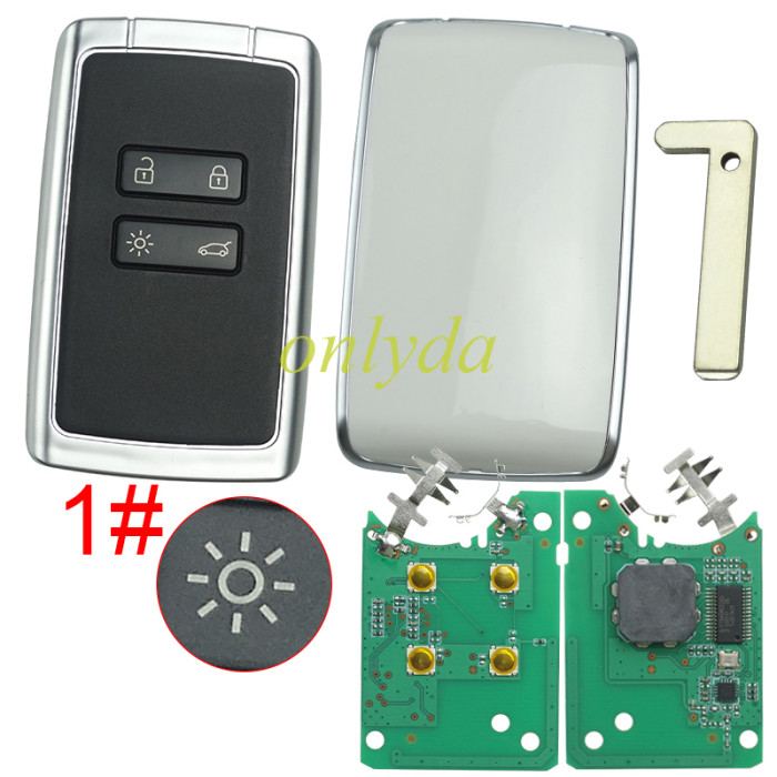 Keyless card for Renault Megane IV with 4button  HITAG AES 4A  chip -434mhz CMIIT ID:2014DJ3371  Espace V Megane IV 2016+ Renault Megane4  2016+  Renault Talisman  2016+ Renault Espace 5  2015+  Renault Kadjar without Badge