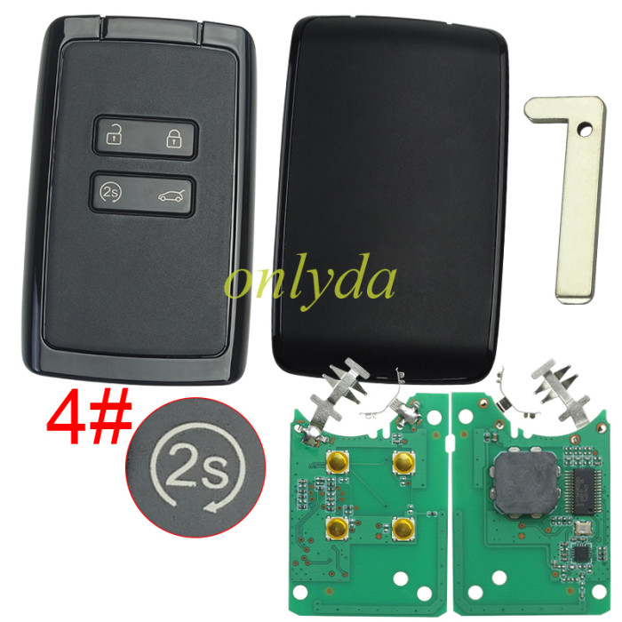 Keyless card for Renault Megane IV with 4button  HITAG AES 4A  chip -434mhz CMIIT ID:2014DJ3371  Espace V Megane IV 2016+ Renault Megane4  2016+  Renault Talisman  2016+ Renault Espace 5  2015+  Renault Kadjar without Badge