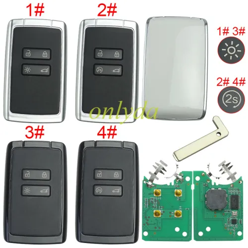 Keyless card for Renault Megane IV with 4button  HITAG AES 4A  chip -434mhz CMIIT ID:2014DJ3371  Espace V Megane IV 2016+ Renault Megane4  2016+  Renault Talisman  2016+ Renault Espace 5  2015+  Renault Kadjar without Badge