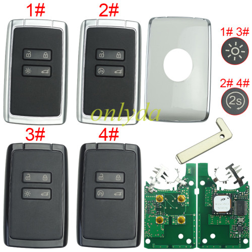 High quality Keyless card for Renault  Megane4, Talisman, Espace5 2016+ Smart Key With 4Buttons 285977147R 433MHz HITAG AES original PCF7953M ID4A CMIIT ID:2014DJ3371