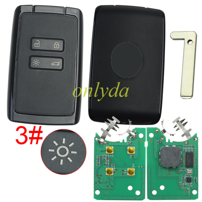 Keyless card for Renault Megane IV with 4button  HITAG AES 4A  chip -434mhz CMIIT ID:2014DJ3371  Espace V Megane IV 2016+ Renault Megane4  2016+  Renault Talisman  2016+ Renault Espace 5  2015+  Renault Kadjar with Badge