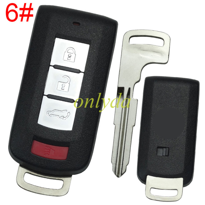 For Mitsubishi 2/2+1/3/3+1 button remote key shell with badge (please choose button )