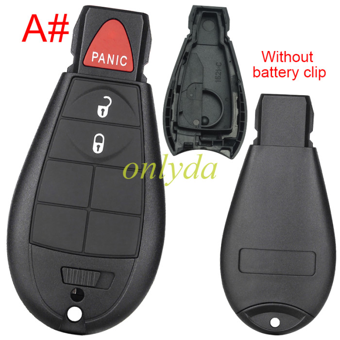 For Chrysler  remote key shell with panic button，without battery clamp, pls choose the button