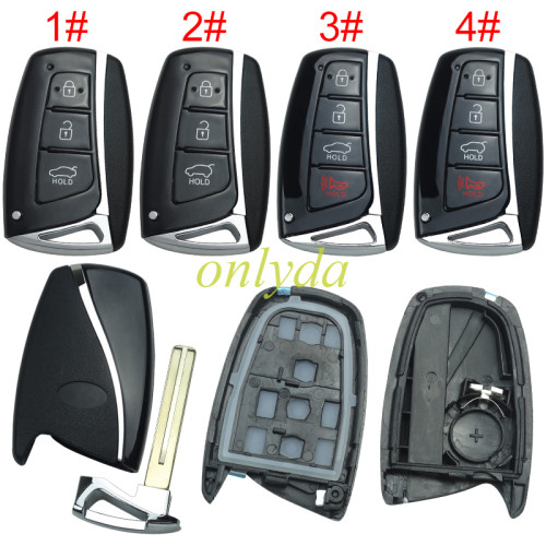 For Hyundai remote key black with blade with badge,for installing original board , pls choose button .